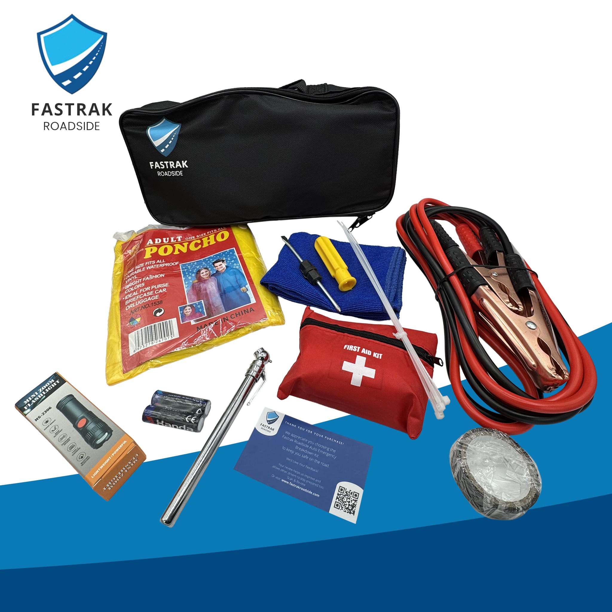 FasTrak 43-Piece Auto Emergency Kit - All Contents